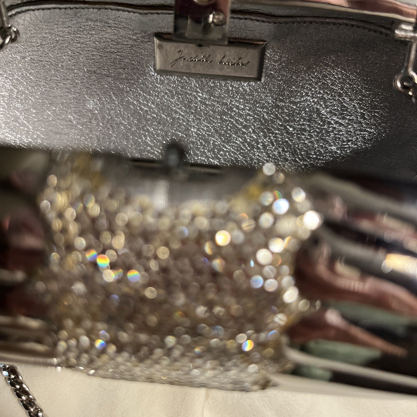 Judith Leiber  Signed C. 1960 Crystal Encrusted Minaudiere  Clutch Jewel Clasp