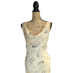 Y2K Maria Grachvogel Long Vanilla Bias Cut Beaded Dress UK 12/14 (US 10)