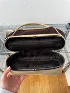 Prada Archive Vintage Y2K Bag 2000s Leather Shoulder Pu Brown Beige Silver Used