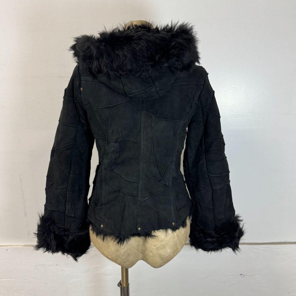 Vintage Y2K Japanese &byP&D Shearling Hooded Fireman-Clasp Jacket