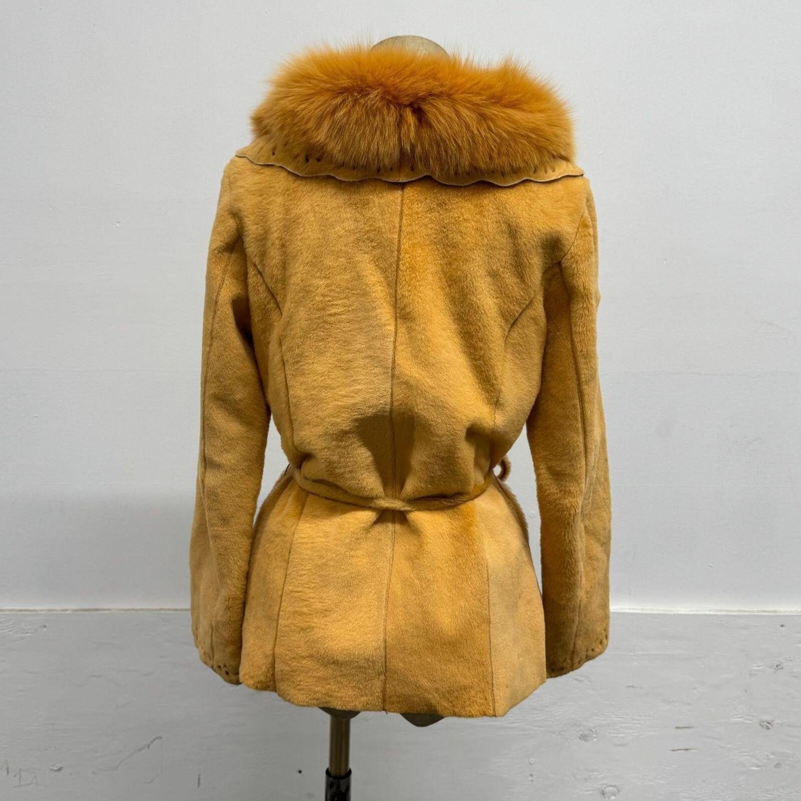 Vintage Y2K "Golden Fleece" Sheared Lambskin & Fox Fur Jacket
