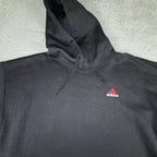 VTG 90s Adidas Hoodie Men Large Black Gold Stripes Athletic Pullover Made In USA