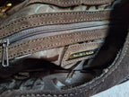 Francesco Biasia Brown Leather and Suede Medium Shoulder Bag with Tassels
