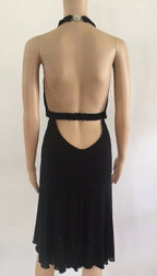 Versace Vintage Plunging Halter Embellished Dress Size 42