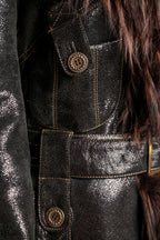 Penny Lane Belted Sheepskin Shearling Coat Size L