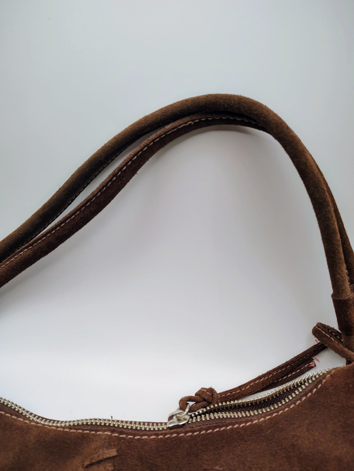 Gap Suede Shoulder Bag Brown and Blue Beaded Boho