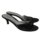 Vintage Curfew Black Sequin Embellished Open Toe Mule
