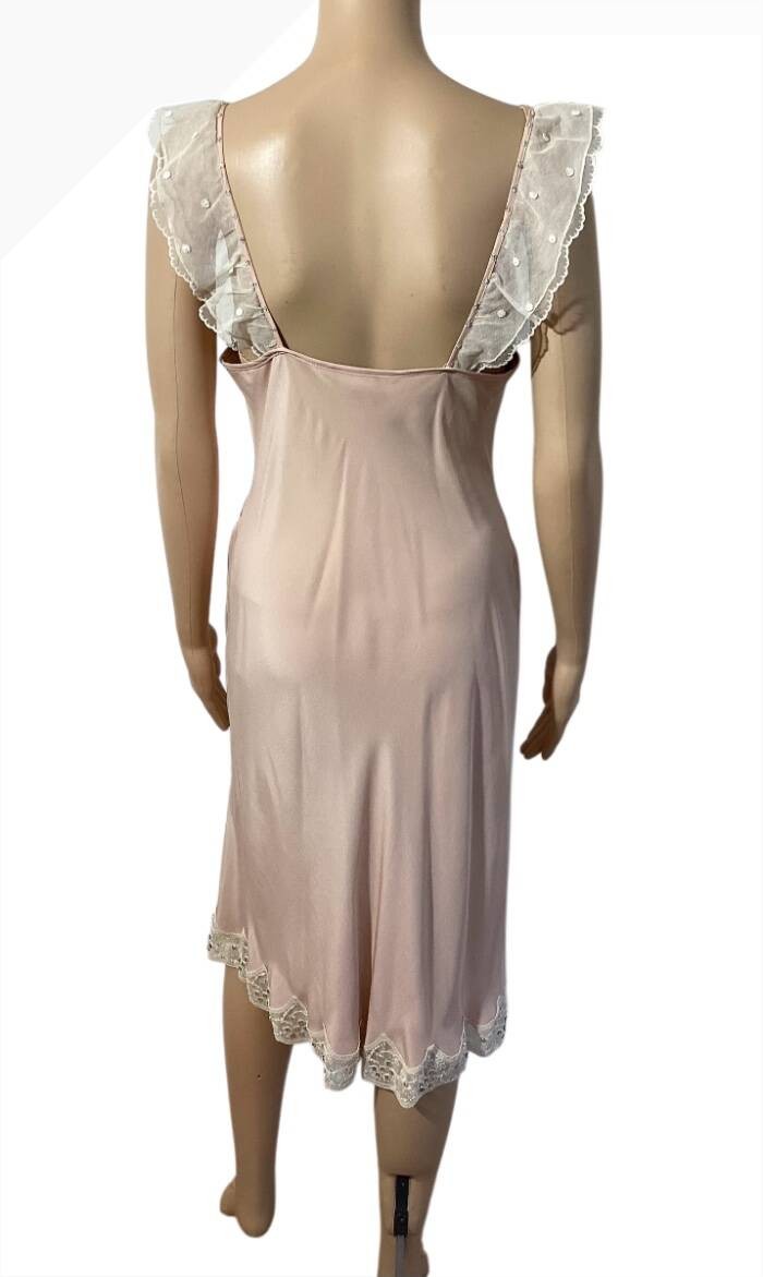 BLUMARINE S/S 2004 EMBELLISHED LACE TRIM DRESS SZ 44
