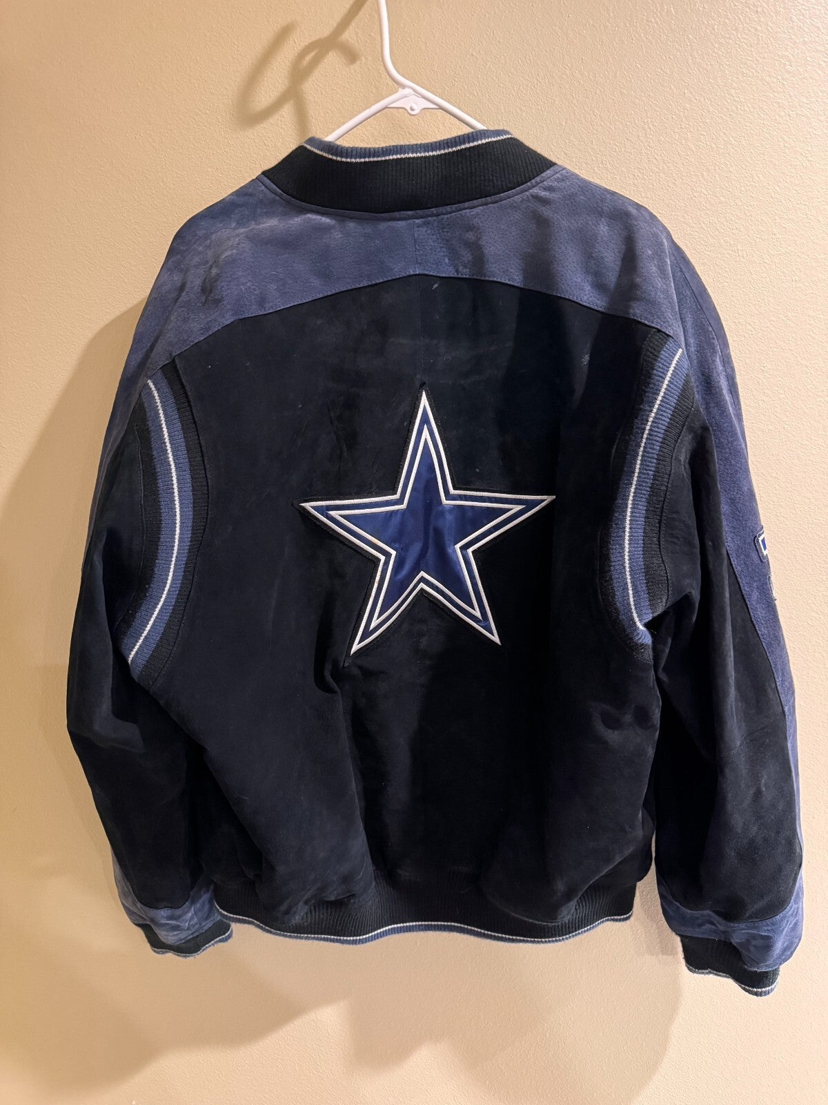 Dallas Cowboys Suede Leather Bomber Jacket Large