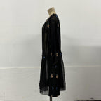 Pristine Vintage Antique 20s Beaded Black Silk Flapper Dress