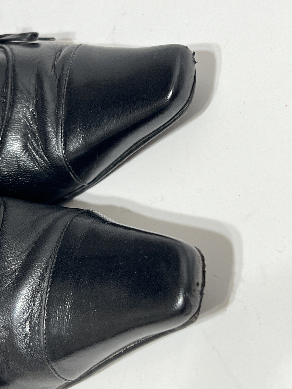 Vtg CHANEL BLACK LEATHER CC LOGO SOCK BOOTS 39