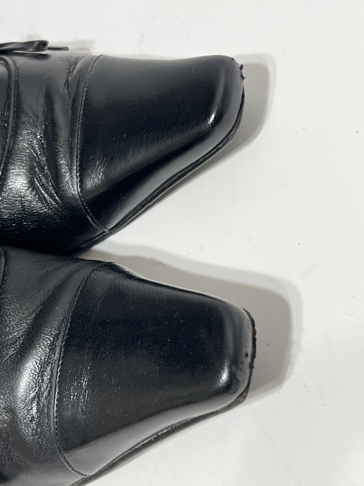 Vtg CHANEL BLACK LEATHER CC LOGO SOCK BOOTS 39