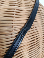 Vintage 40s 50s Black Leather Ponyhair Shoulder Bag - Prentice Zip, Belt Loops-