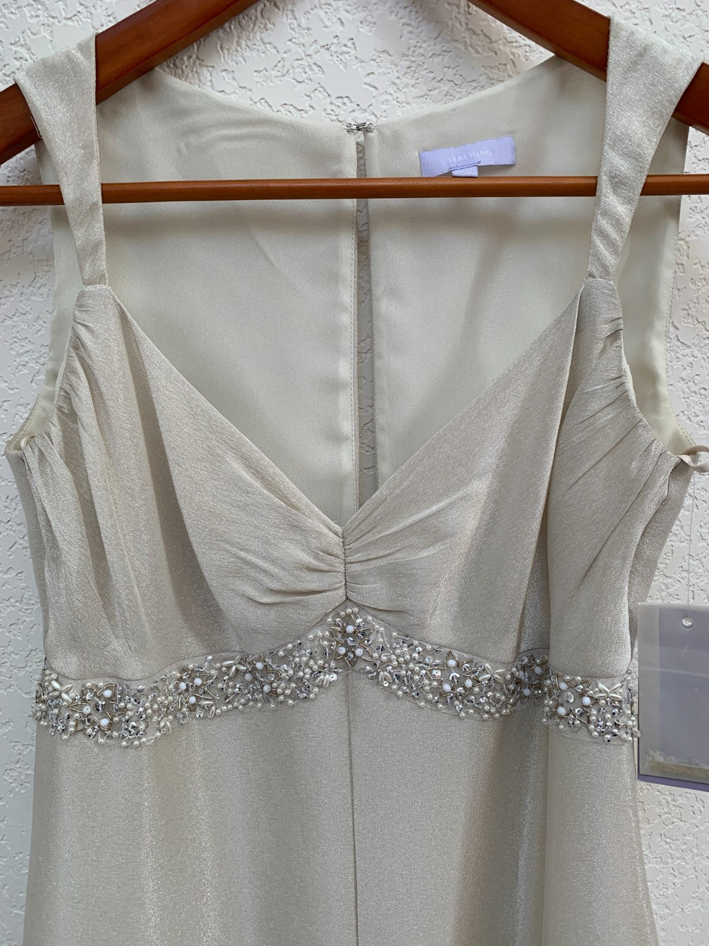 Vera Wang Long Formal Gown Mermaid Tulip Wedding Dress Size 6 Champagne NEW
