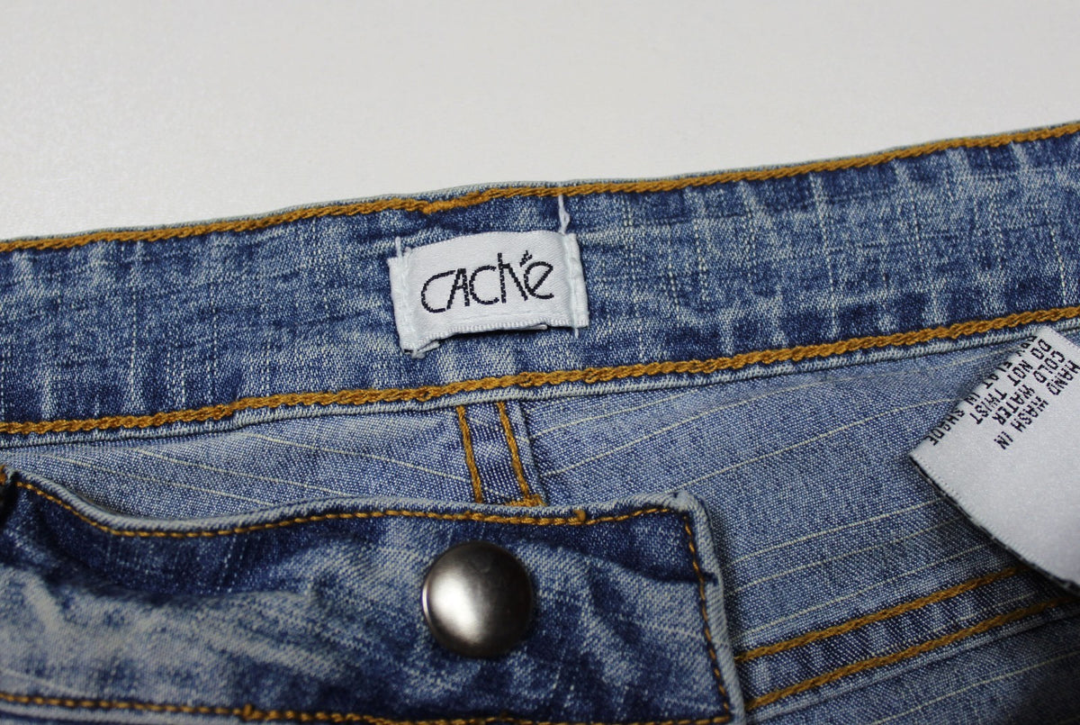Cache Y2K Embellished Flared Denim Jeans Size 8