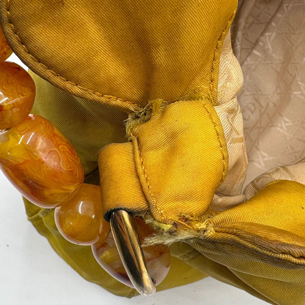 Vintage Christian Dior Yellow Nylon Shoulder Bag - Made in Italy