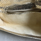 Nancy Gonzalez Clutch Gold Snakeskin Exotic Leather Envelope Evening Bag