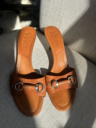 Christian Dior Vintage Brown Leather Sandals