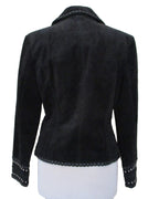 Cripple Creek Black Suede Studded Western Jacket Small
