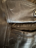 Italian Lamb Skin Leather Jacket with Removable Rabbit Insulation and Silver Fox Trim