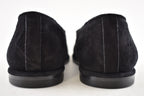 Chanel 25B Black Suede Shearling Fur Mary Jane Moccasin Ballet Loafer Flat 38