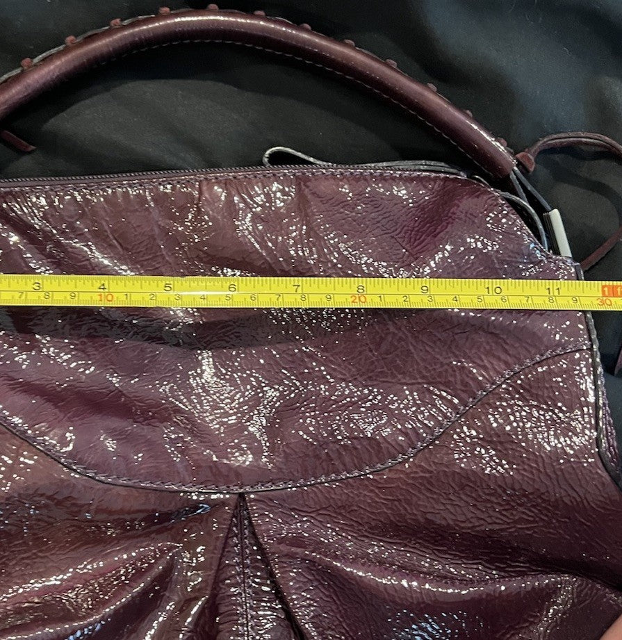 Francesco Biasia Purple Patent Leather Shoulder Bag