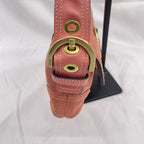 Vintage Coach Y2K Demi Soho Flap Shoulder Bag Suede 8A18 Salmon Pink Pre-Owned