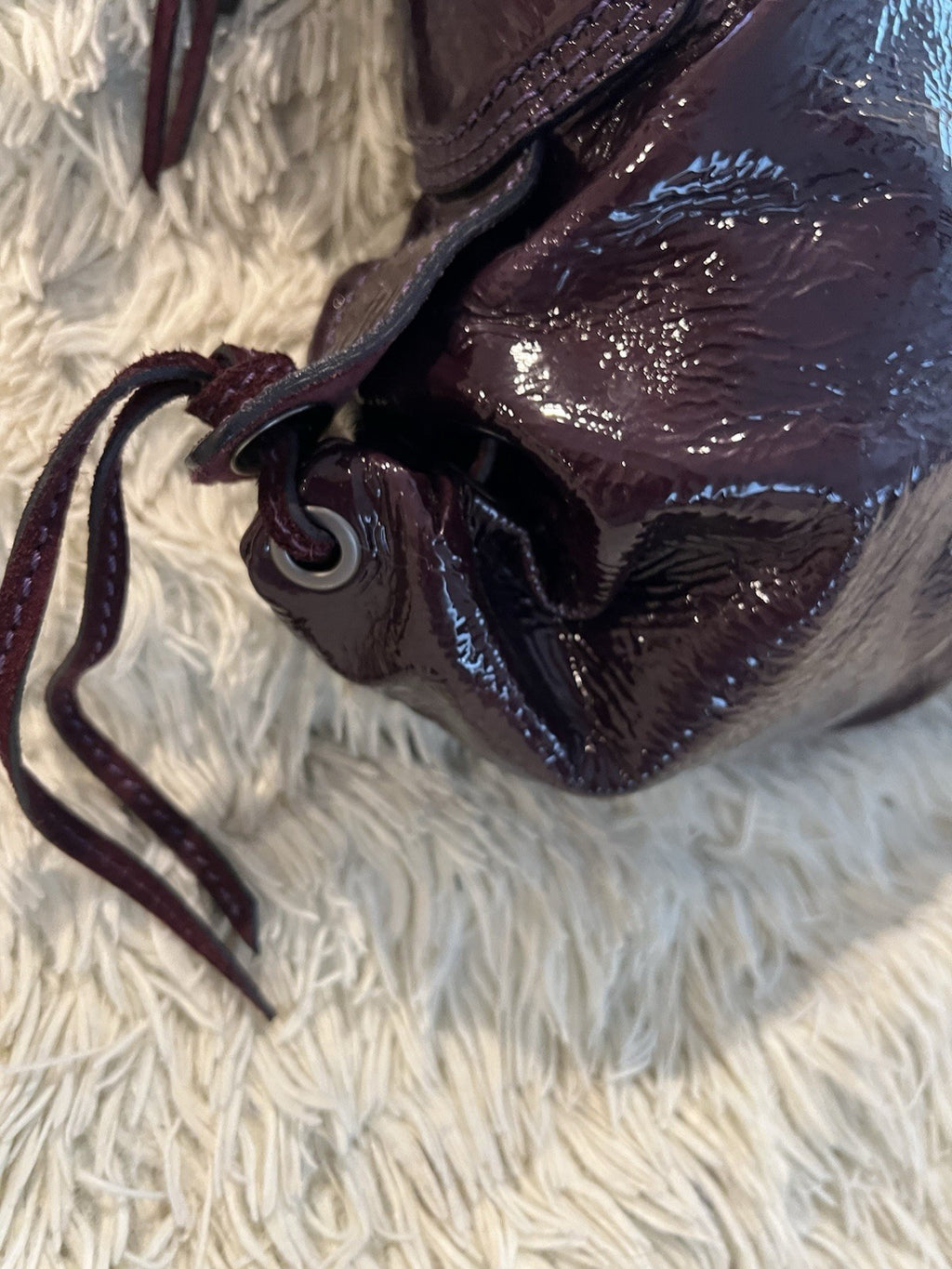 Francesco Biasia Purple Patent Leather Shoulder Bag