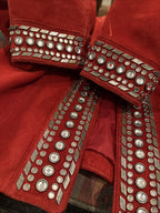 Double D Ranch Embellished Red Leather Jacket Sz S