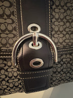 Coach Vintage Y2K Soho Black Signature Canvas Shoulder Bag