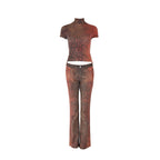 Roberto Cavalli 2000s Python Print Top and Pants Set