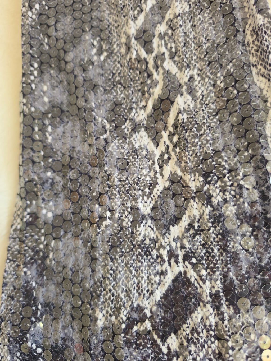 Bebe Vintage Sequin Snakeskin Two Piece Set Small