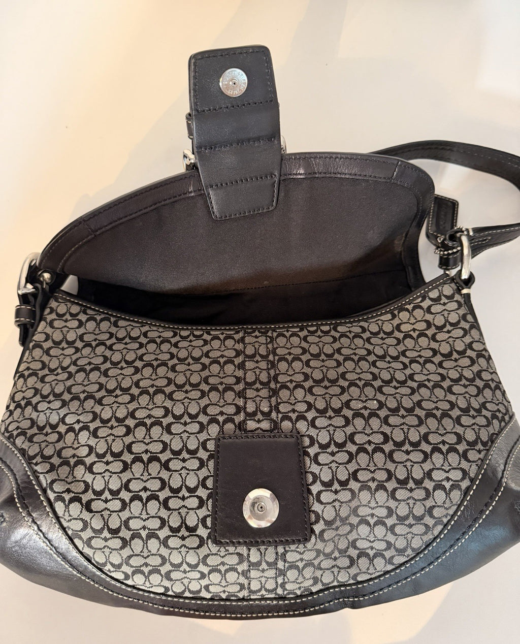 Coach Vintage Y2K Soho Black Signature Canvas Shoulder Bag
