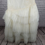 White By Vera Wang Ivory Tiered Strapless Bridal Wedding Gown Dress 12 VW351020