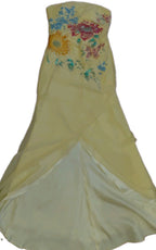 Vintage Cache Yellow Beaded Maxi Dress
