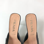 Prada Retro Vintage Buckle Lace Detail Pointed Toe Heeled Mules Pumps 39