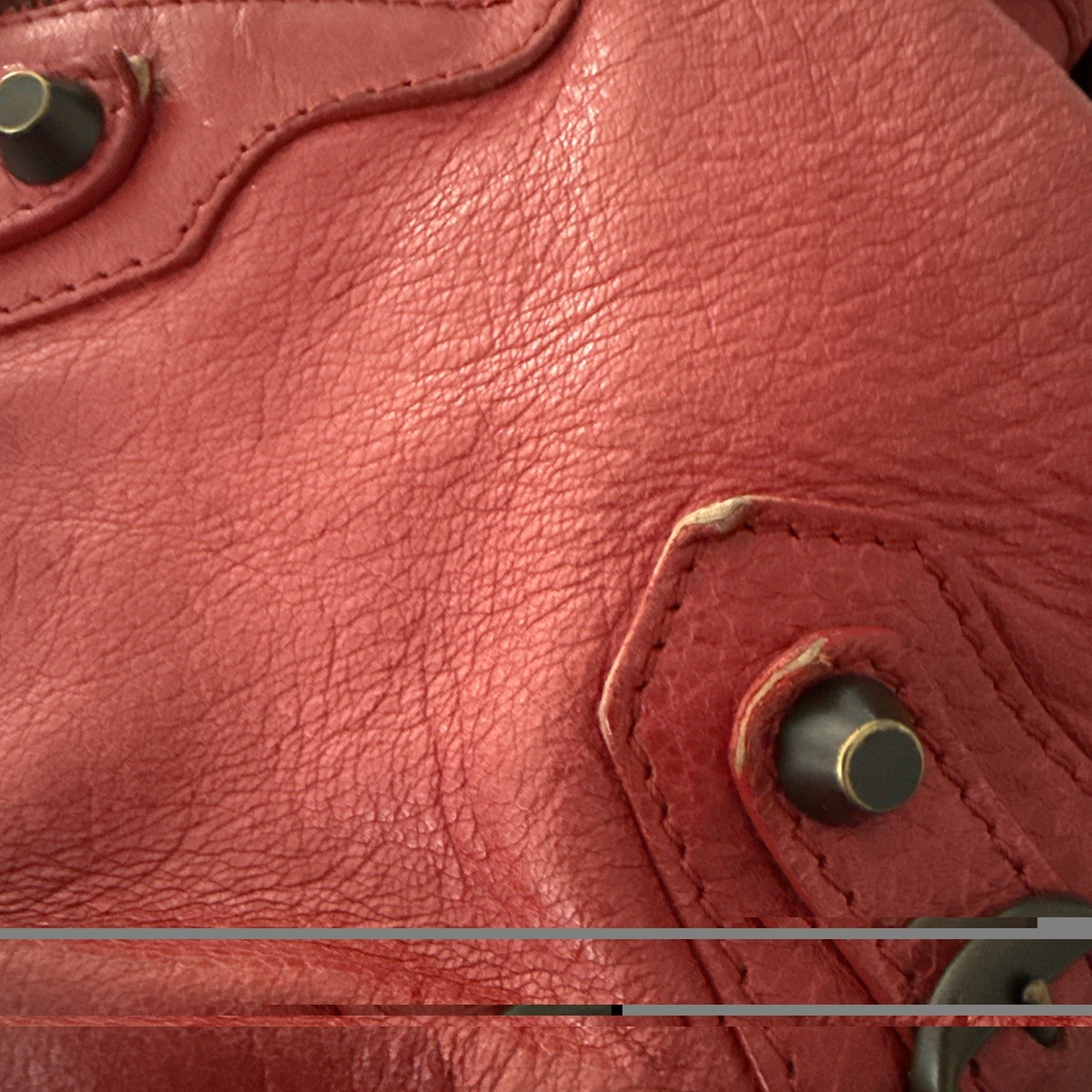 Vintage Balenciaga class mini pompon leather hand bucket bag with double handle