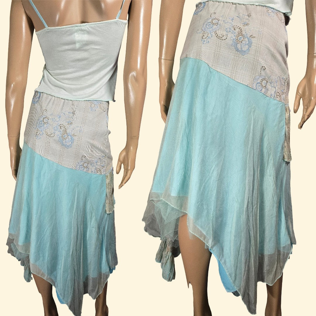 Lulu Patricia Forgeal Vintage Beaded Chiffon Three Piece Set Small