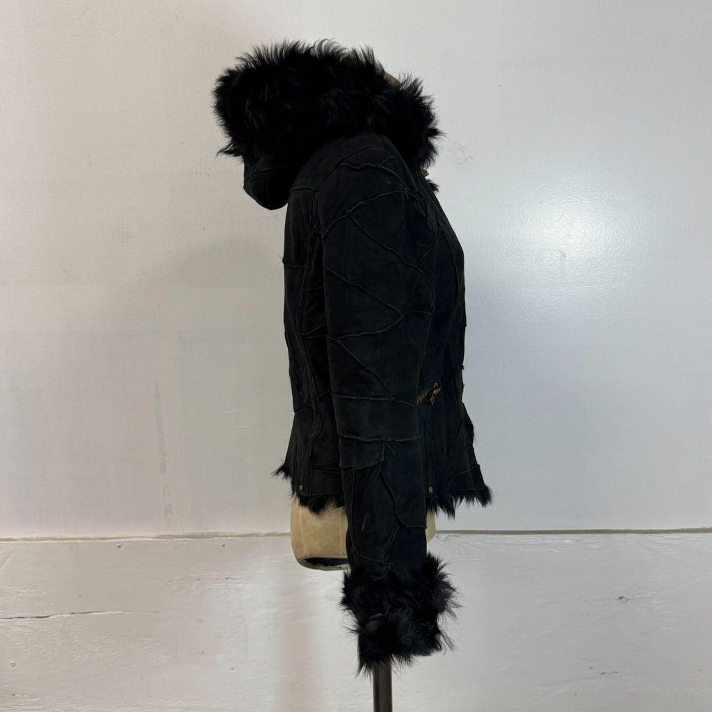 Vintage Y2K Japanese &byP&D Shearling Hooded Fireman-Clasp Jacket