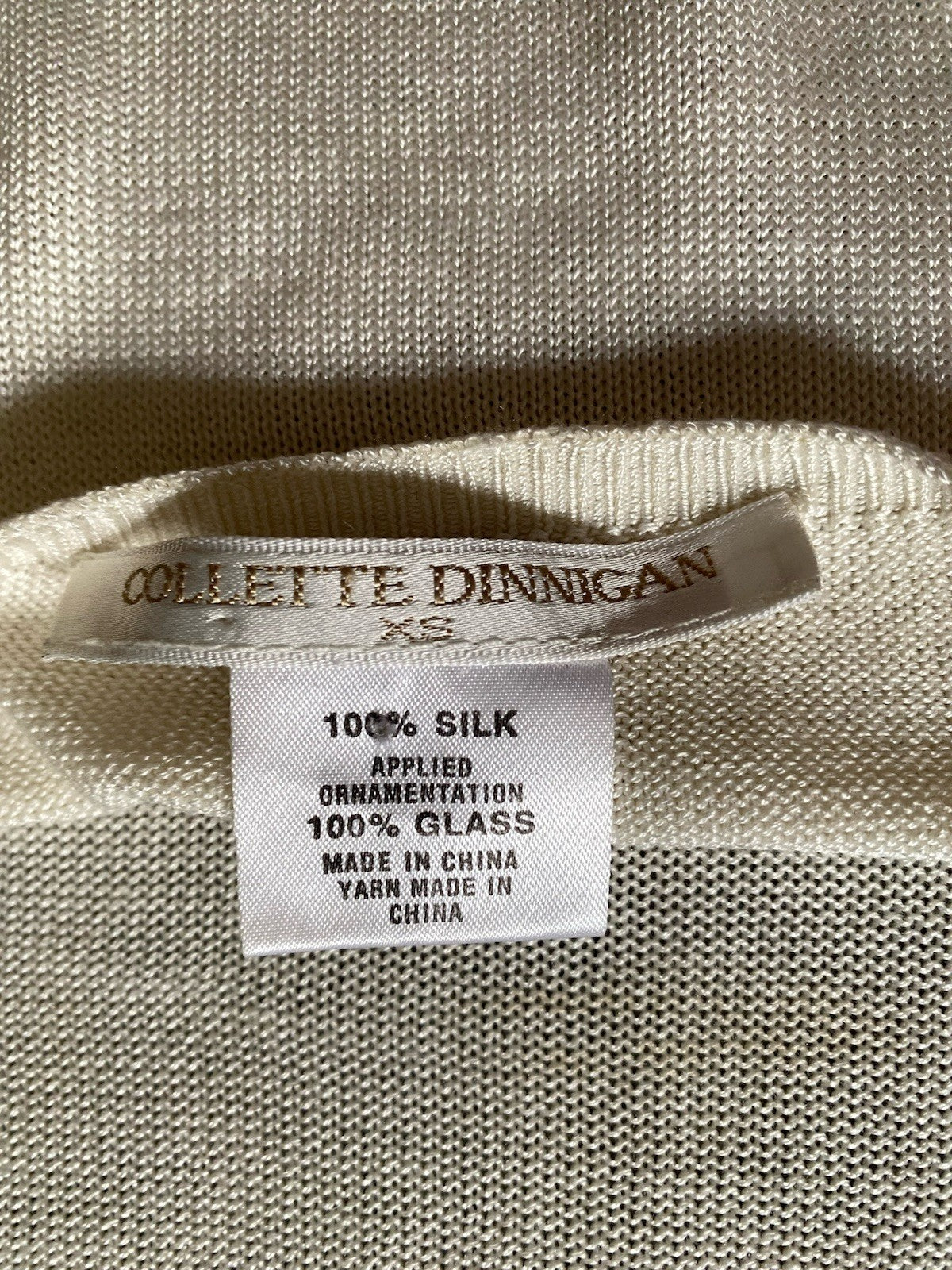 Colette Dinnigan 1990s Silk Halter Sweater Top Small Beaded Trim