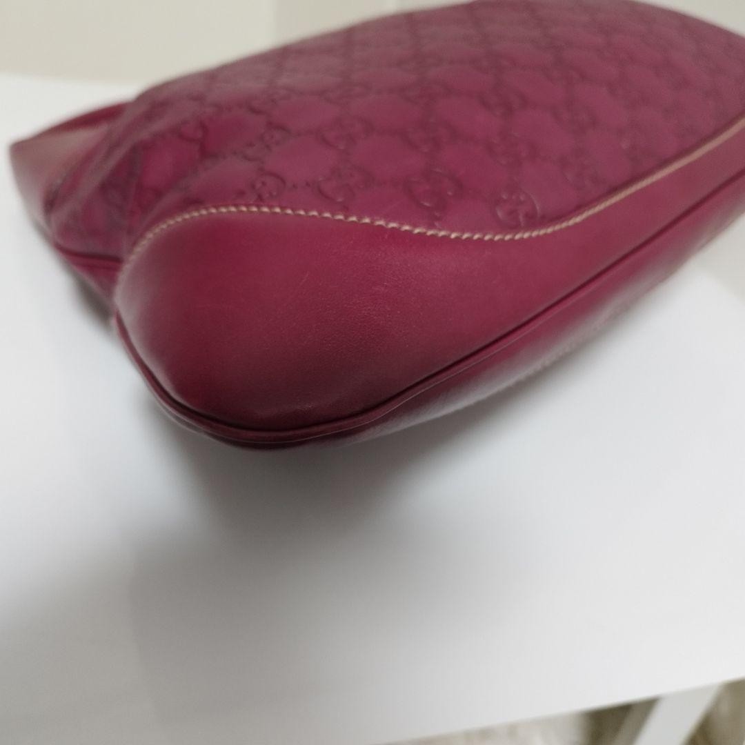 GUCCI Jackie Shima Leather Shoulder Bag Red Purple Hobo 153029