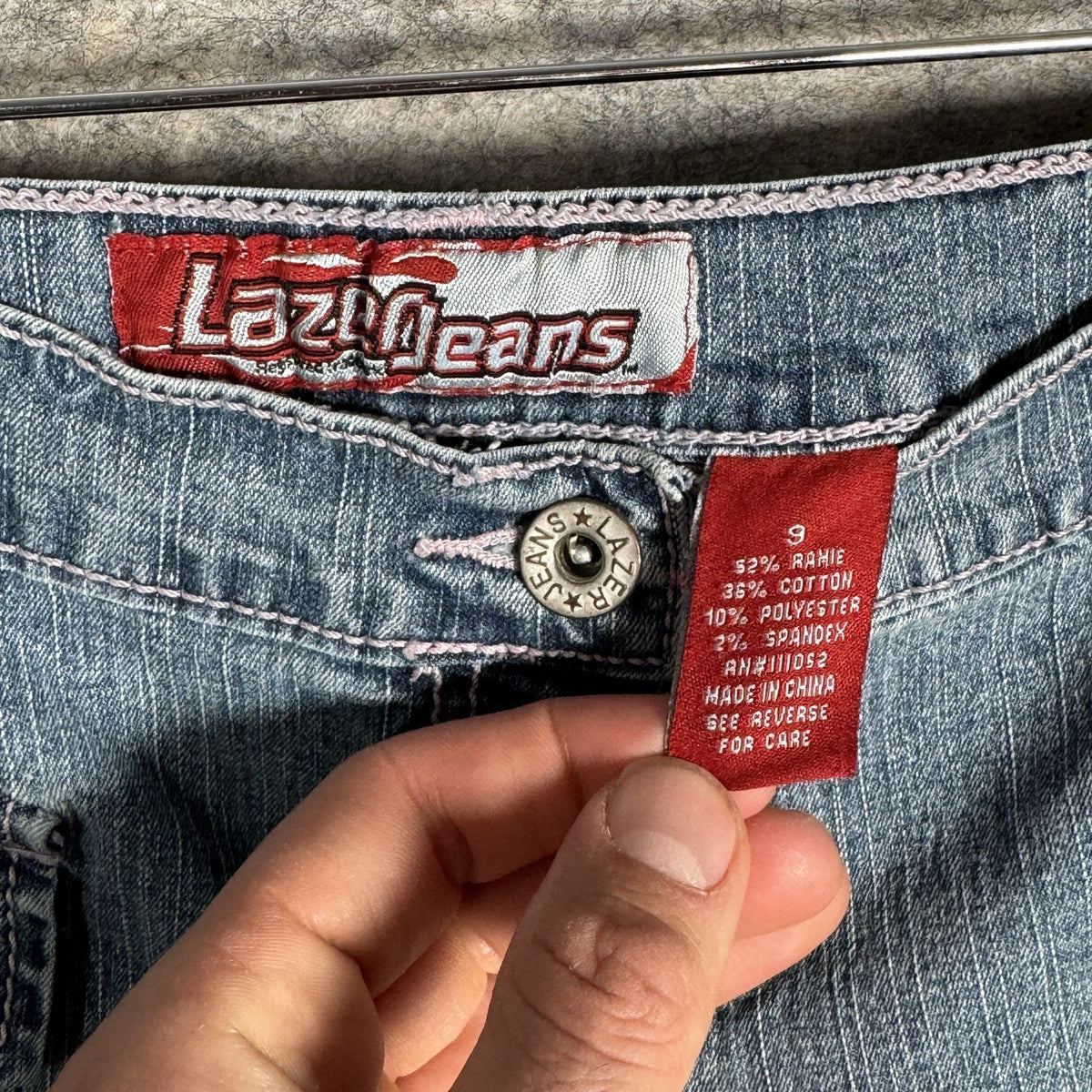 Lazer Y2K Denim Mini Skirt Size 9 Ruffle Bottom