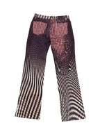 Vintage Just Cavalli Houndstooth Psychedelic Pants Illusion Brown Jeans 31