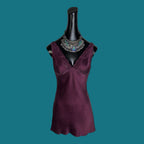 Vintage Victoria’s Secret Silk Purple Lace Trim slip Size Small