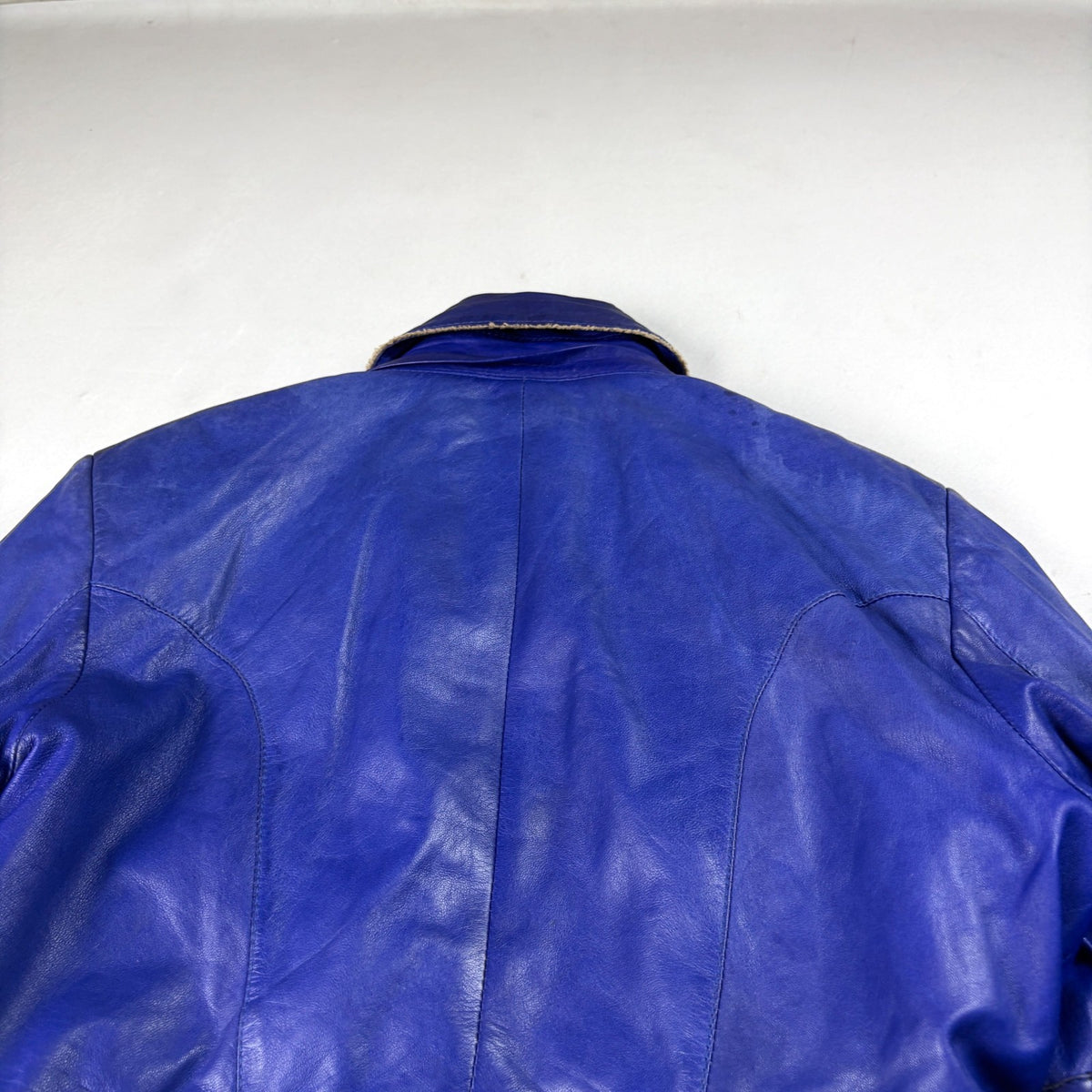 Franco Favori Vintage Real Leather Jacket Small Blue