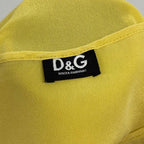 Vintage D&G Dolce & Gabbana Yellow Silk Asymmetric Shredded Top