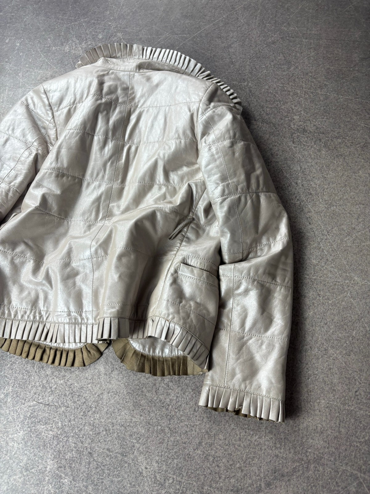 Vizio Lambskin Leather Jacket with Fur Collar Y2K