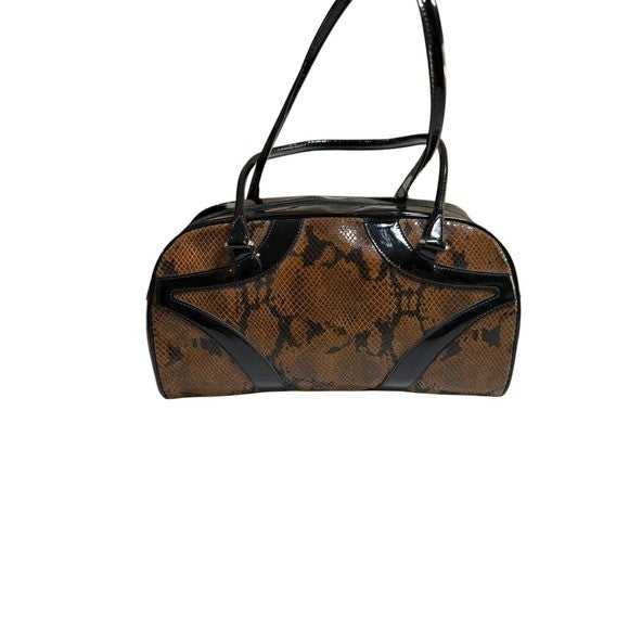 Bonini Medium Brown Snake Skin Shoulder Bag