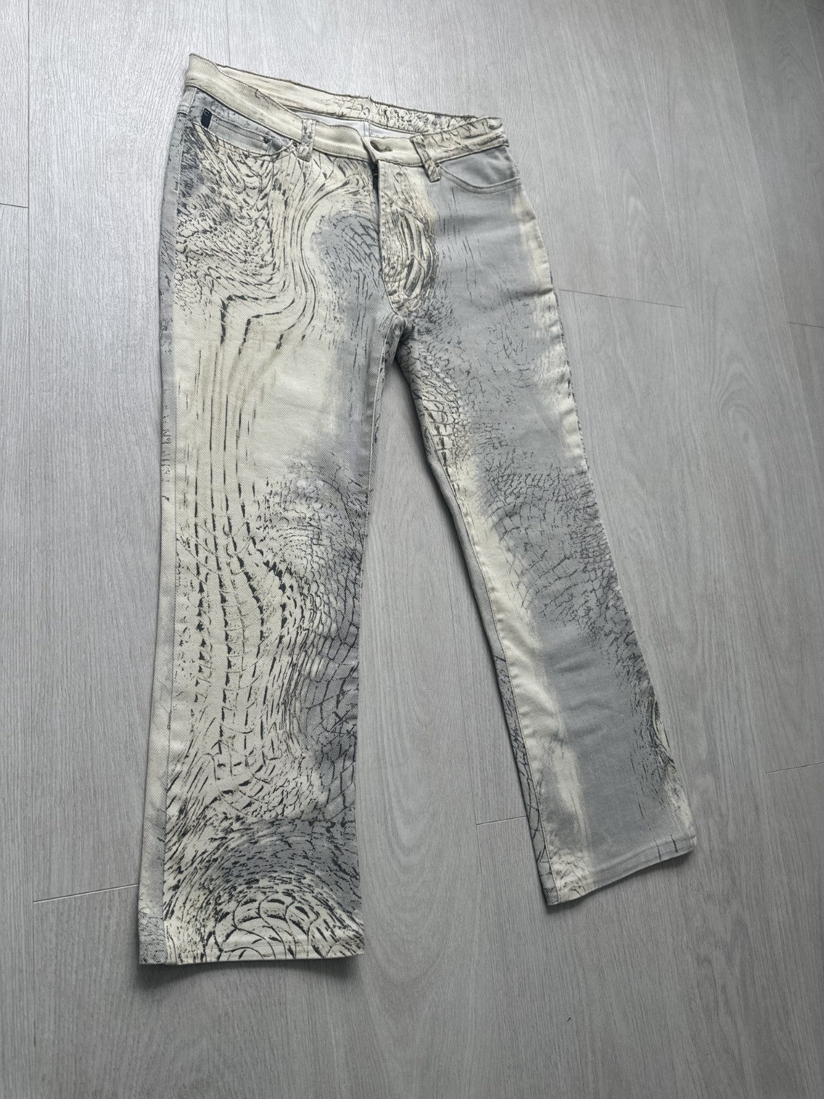 Rare Vintage Roberto Cavalli Crocodile Print Sand Pants