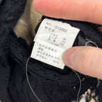 Vintage Japanese Y2K Black Sheer Floral Lace Peplum Tank Top